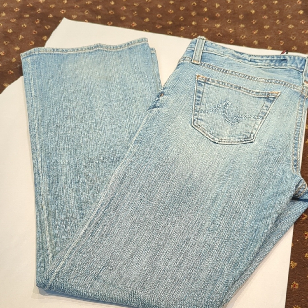 Ag Adriano Goldschmied Light Blue Straight Leg Jeans